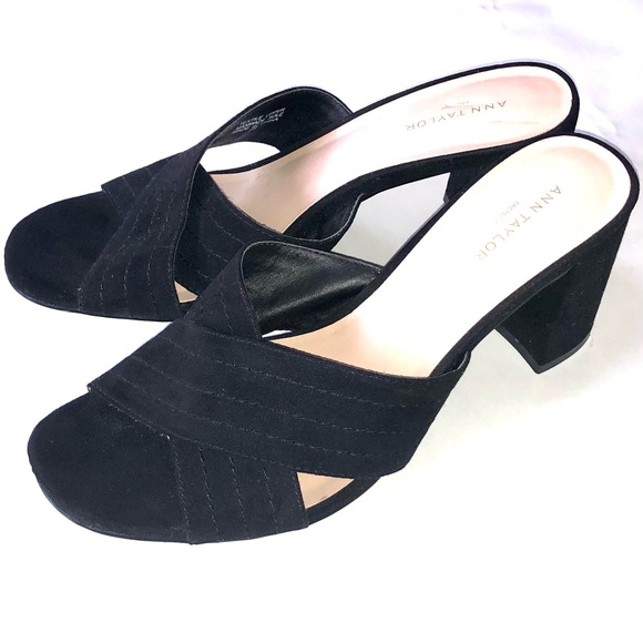 Ann Taylor Factory Shoes - Ann Taylor Faux Suede Block Heel Sandals